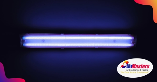A blue rectangular UV light