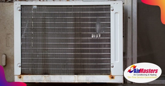 Rear of a window air conditioning unit
